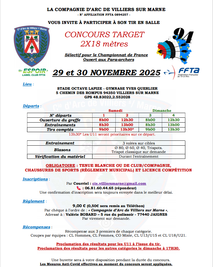 TARGET 2x18m de Villiers sur Marne