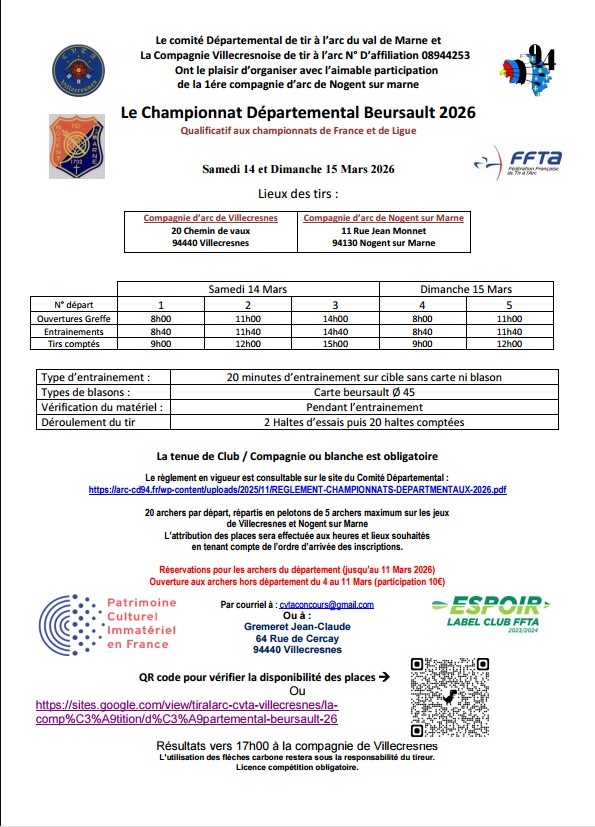 Mandat du Championnat Départemental Beursault du 94