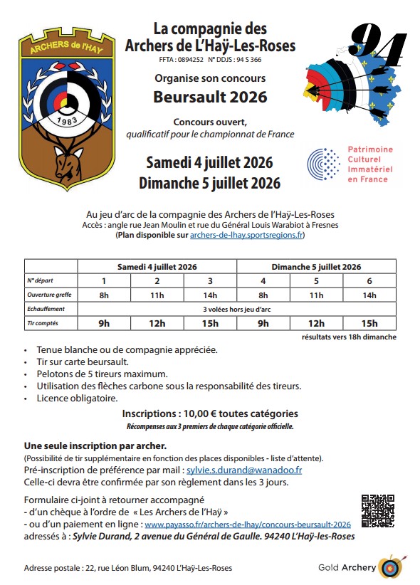 Concours Beursault de la compagnie de l&rsquo;Hay-les-Roses